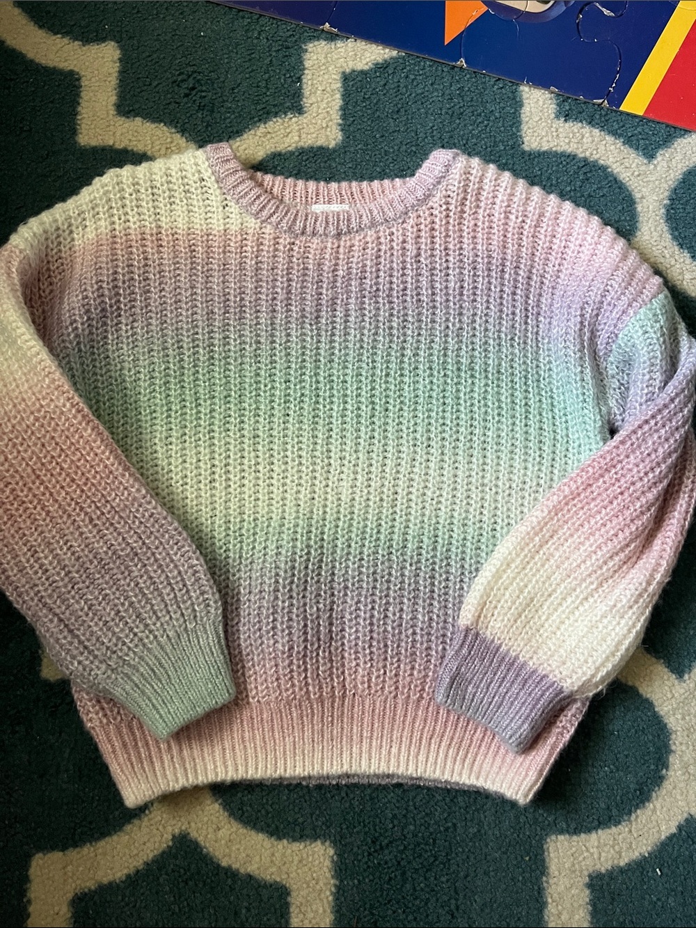 Little Sleepies Pastel Ombre Knit Sweater in Lavender, Mint & Blush